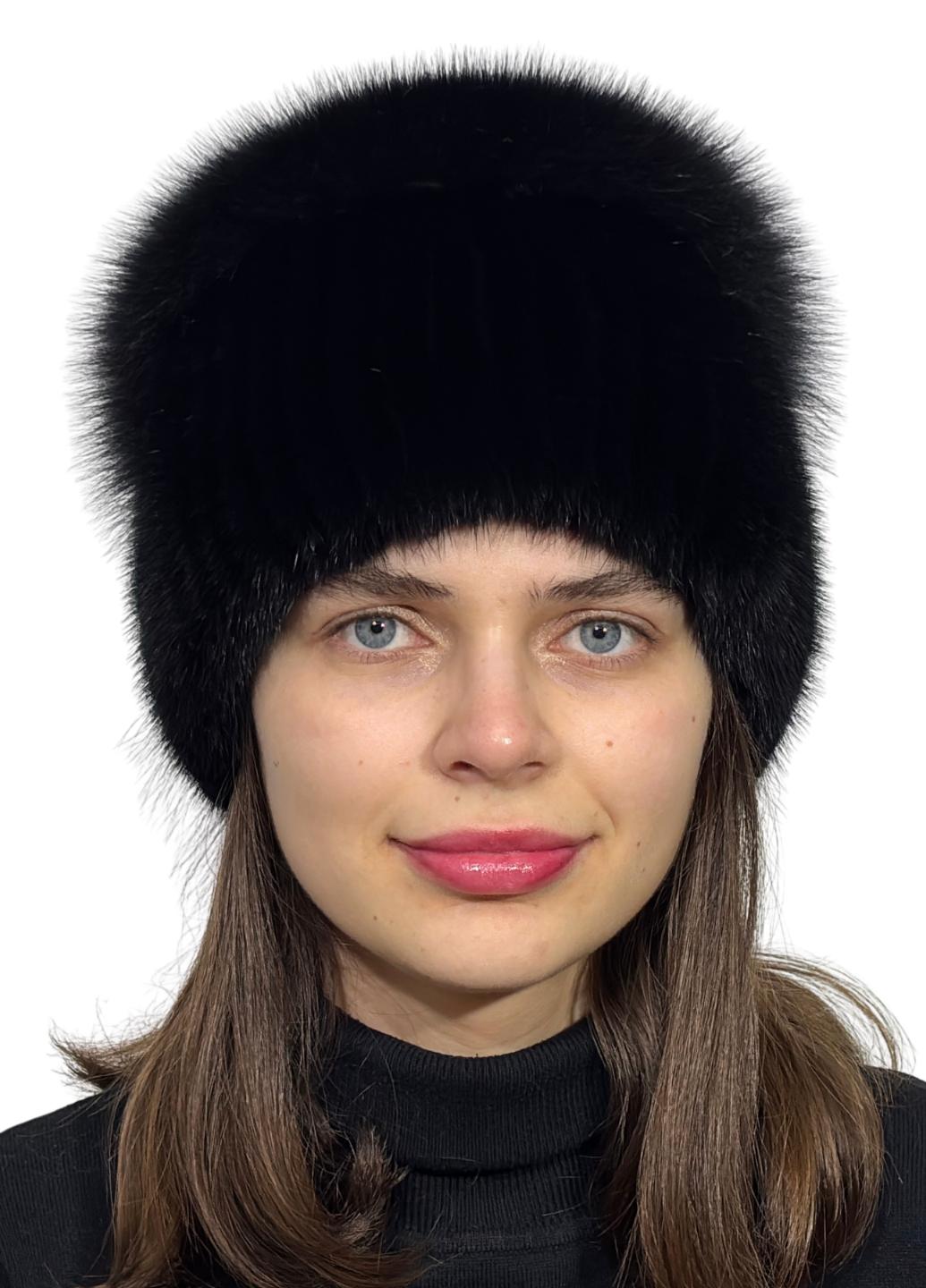 Женская вязаная норковая шапка Меховой стиль Колибри-разрез с помпоном натуральный мех Черный (120/1/F) Женская вязаная норковая шапка Меховой стиль Колибри-разрез с помпоном натуральный мех Черный (120/1/F)