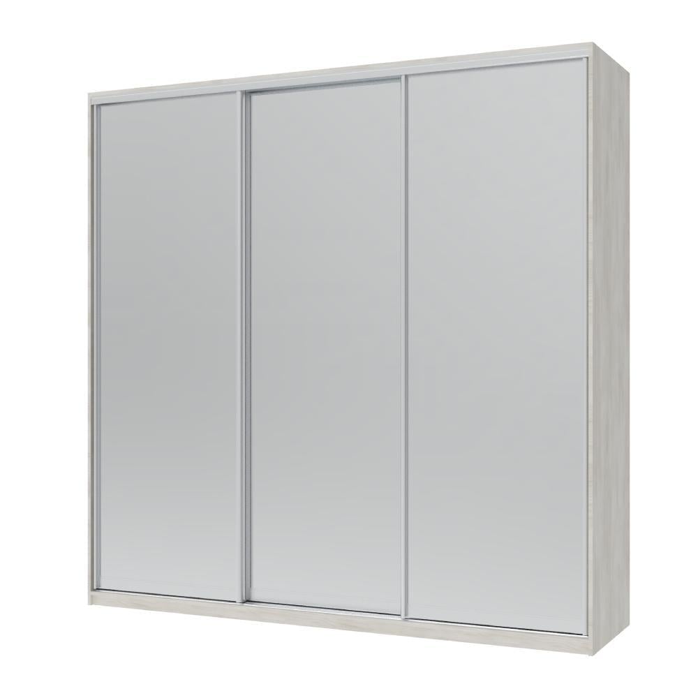 Шафа-купе тридверна Doros Сіті Лайт 225х60х225 см Біле дерево/3 Дзеркала (DRS-011077)