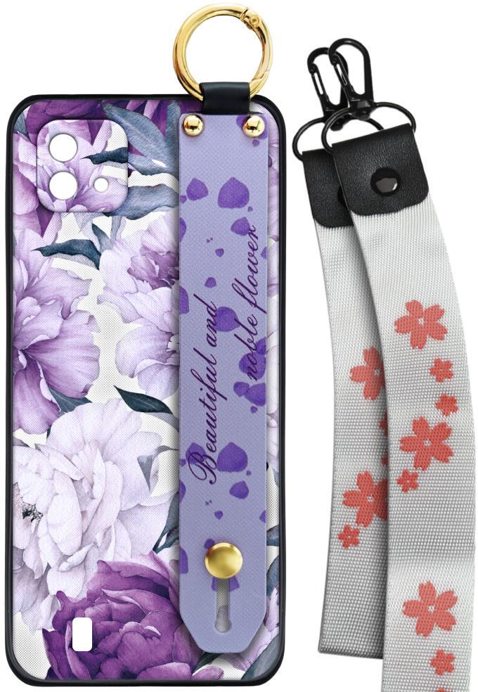 Чехол SHLab для Realme C11 (2021) Beautiful Flower + два ремешка с карабином (25726)