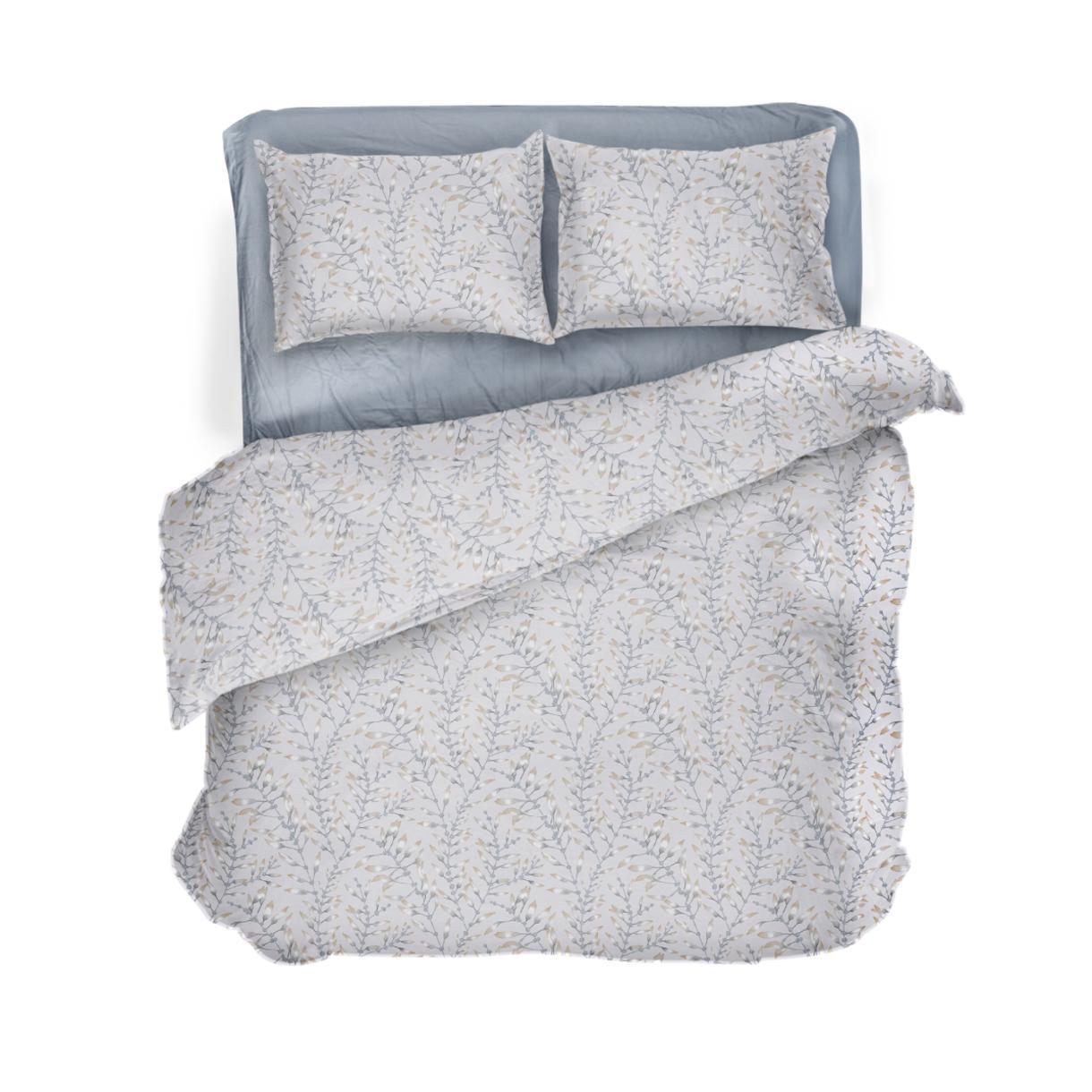 Постільна білизна Lelit бязь полуторний Сірий з білим (B-1137)