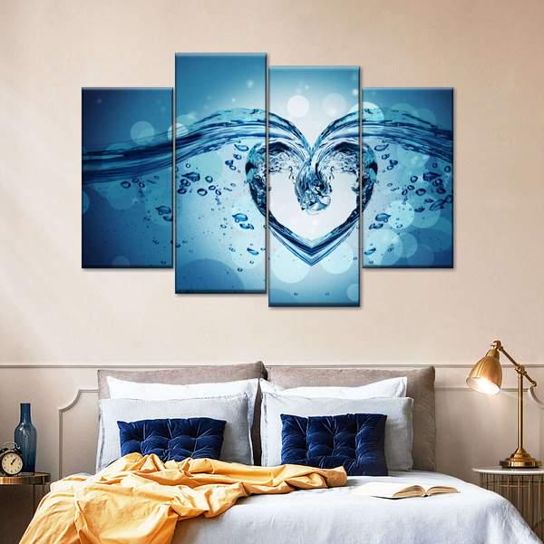 Модульная картина KIL Art Сердце из воды из четырех частей 89x56 см (M4_M_226)