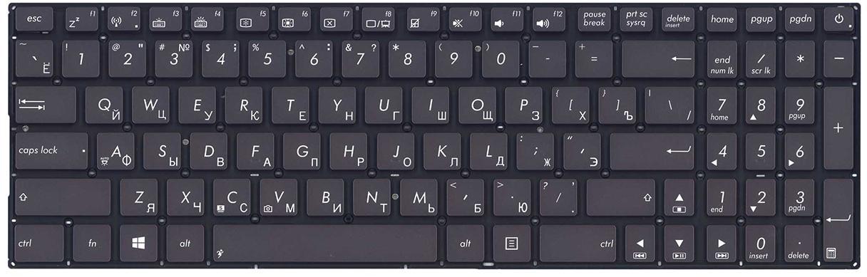 Клавіатура для ноутбука Asus UX52/UX52VS з підсвічуванням клавіш матова (0KNB0-6622RU00)