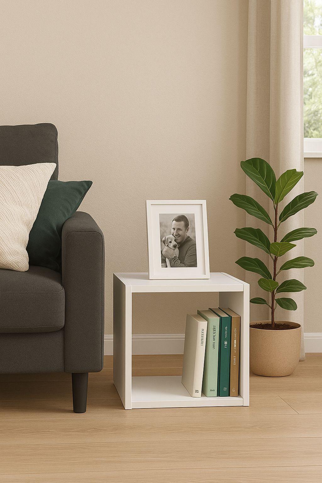 Стелаж настінно-статевий MEBLIBUD KUB модульний 1 секція Білий (27193/01) - фото 5 Стелаж настінно-статевий MEBLIBUD KUB модульний 1 секція Білий (27193/01) - фото 5