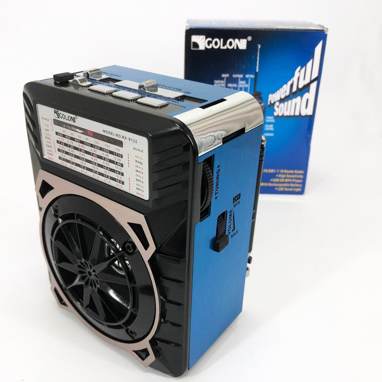 Радиоприемник Golon с LED фонарем Синий (RX-9122) - фото 11