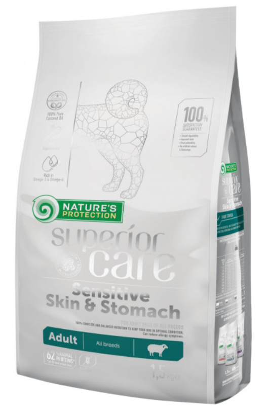 Корм для собак Nature's Protection Superior Care Sensitive Skin&Stomach All Breeds 1,5 кг
