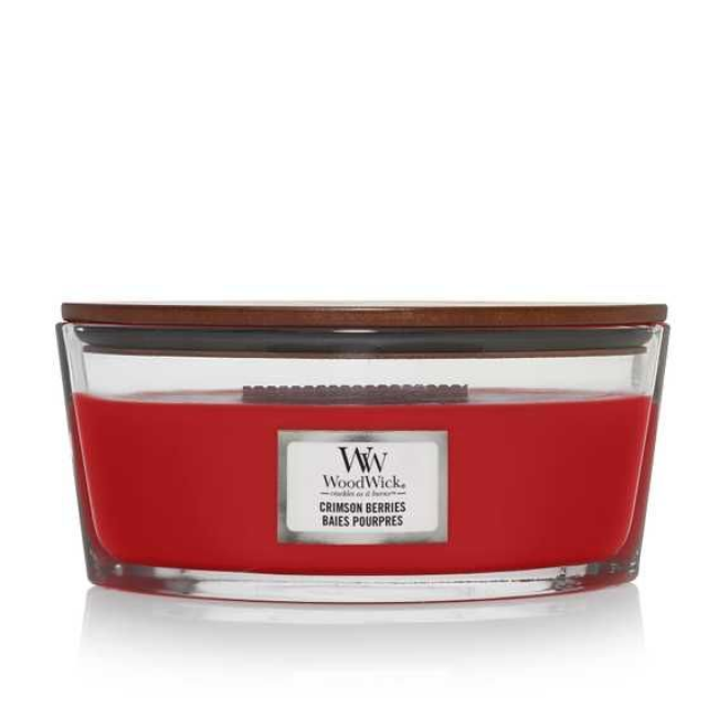 Свеча ароматическая Woodwick Ellipse Mint leaves & Oak с нотами мяты и дуба 453 г (5038581057064)