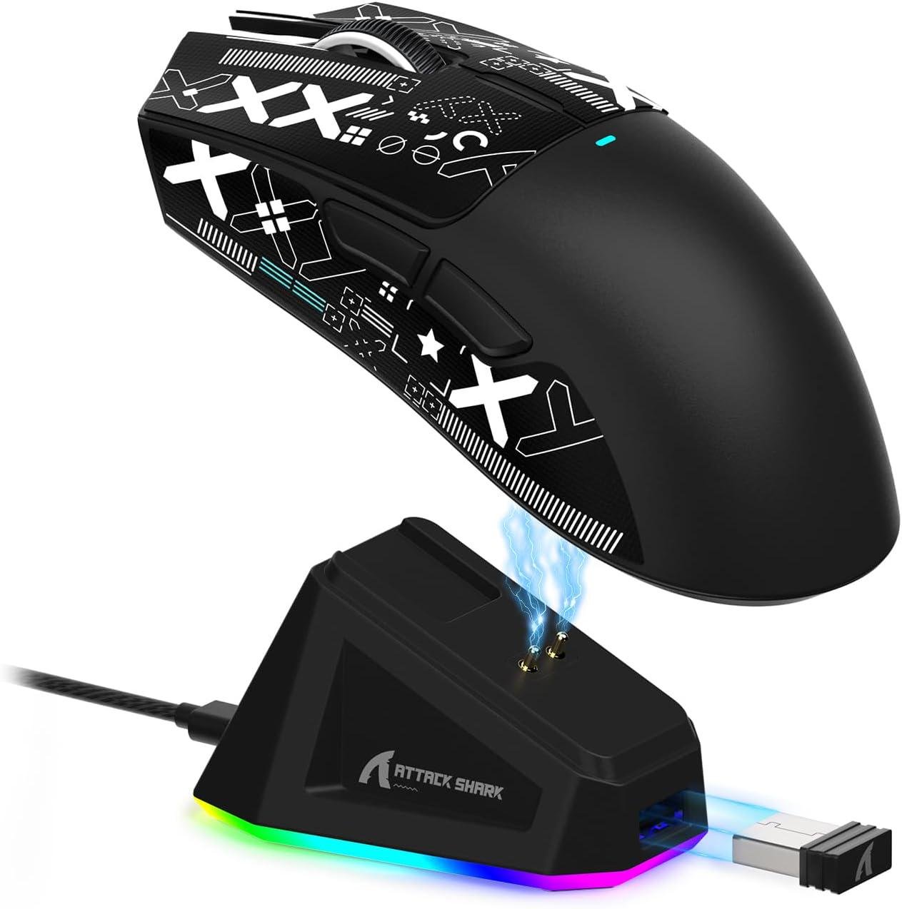 Миша ігрова бездротова attack shark X11 RGB 22K DPI PAW3311 6 кнопок для ПК/Mac Black (2552925126)