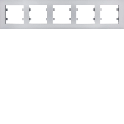 Рамка пятиместная горизонтальная Hager Lumina Intens Серебряный (WL5752)