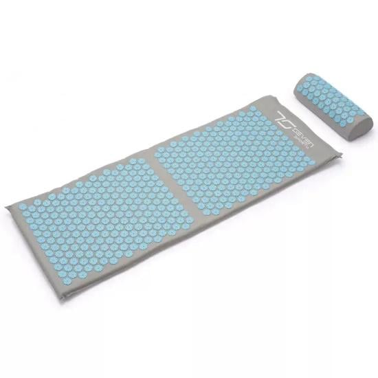 Коврик акупунктурный 7SPORTS Premium+ MTA-1 с подушкой 130х50 см Серый/Голубой (MTA-1 GRAY-LIGHT BLU_best176)