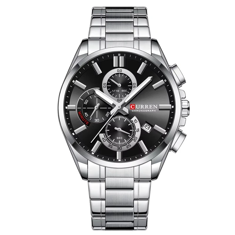 Наручний годинник Curren Сurren 8475 Silver/Black Наручний годинник Curren Сurren 8475 Silver/Black