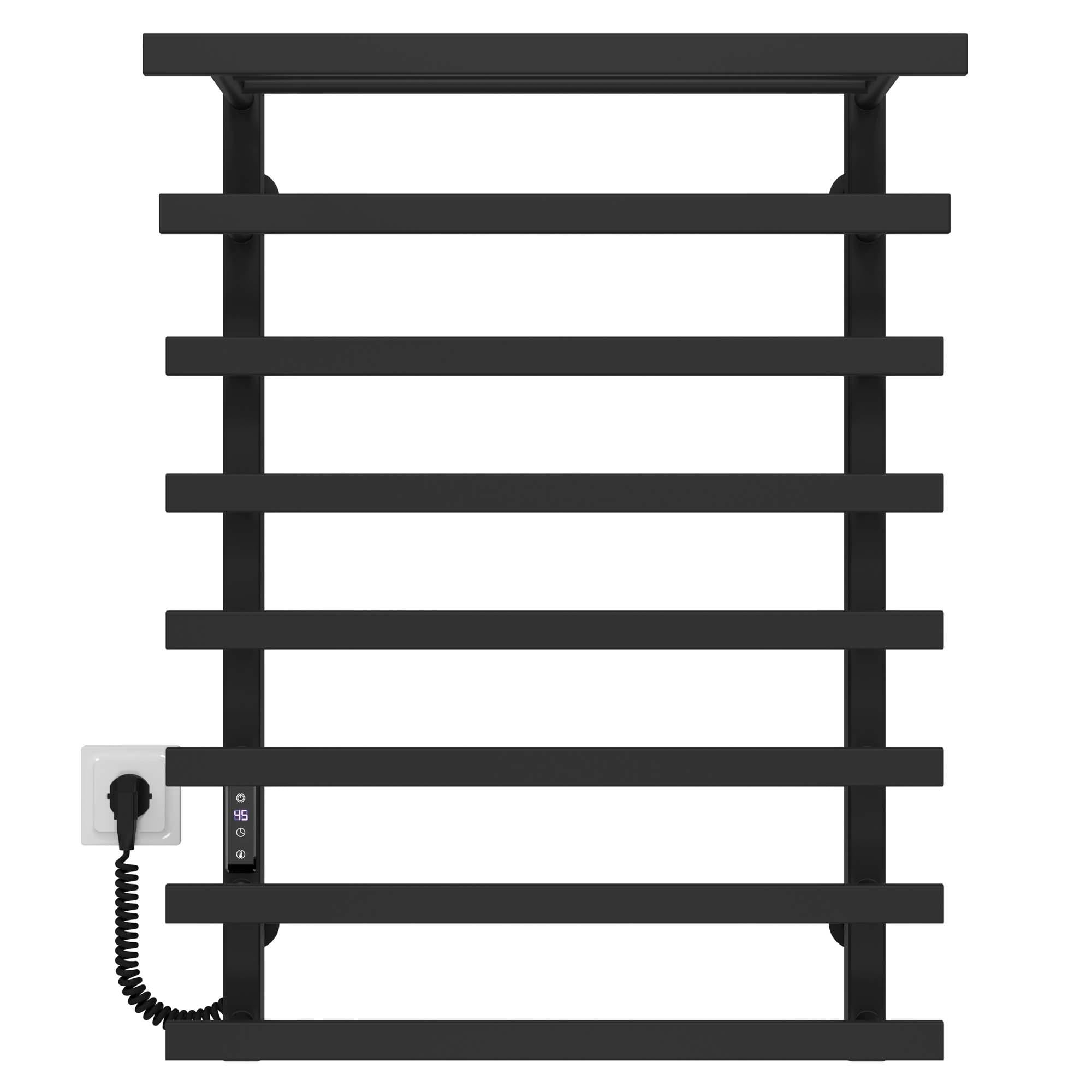 Полотенцесушитель электрический Deffi Agata П8 JD04 левое подключение нержавеющая сталь 400х800 мм Черный (A.AG.80.40.8.EBL4)