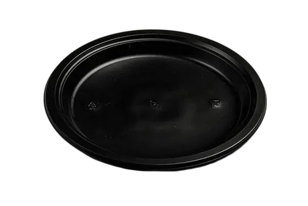 Одноразовая тарелка плоская премиум пластиковая 240 мм 50 шт. Черный (DT-0005)
