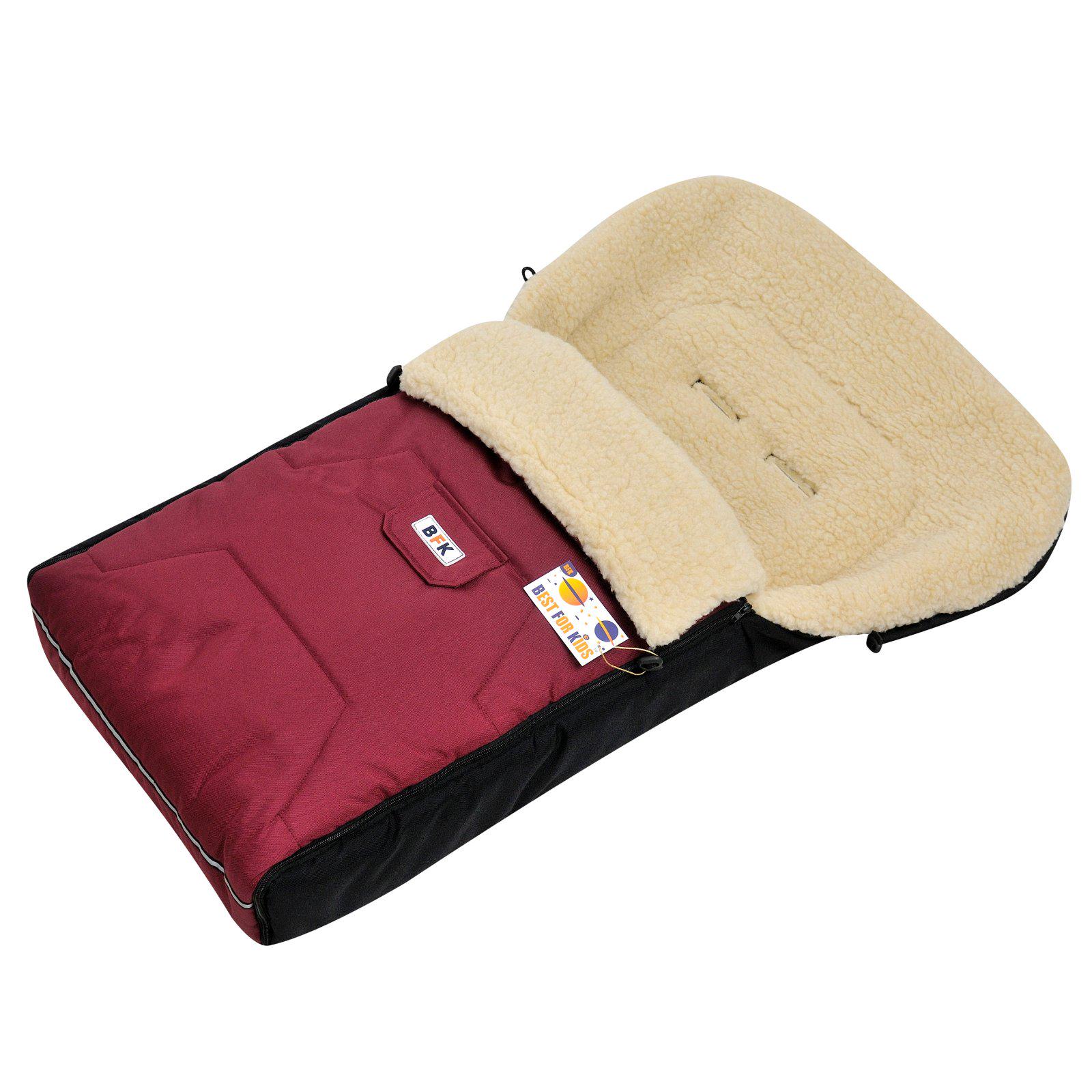 Конверт-чехол зимний For Kids Ideal на овчине в коляску и на санки 95х45 см Бордовый (4468)