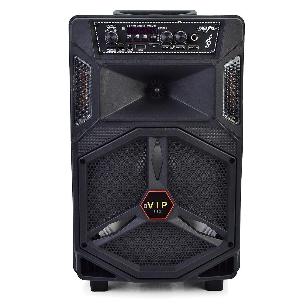 Колонка JT-830-1-2-833-835 микрофон TF-слот светодиодная подсветка Bluetooth 41x25x21 см Черный Колонка JT-830-1-2-833-835 микрофон TF-слот светодиодная подсветка Bluetooth 41x25x21 см Черный