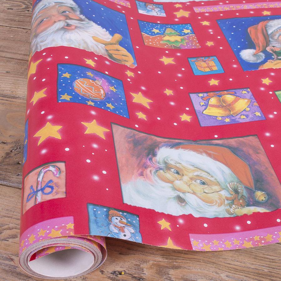 Бумага новогодняя Санта ретро 70 см 10 м (3832-34)
