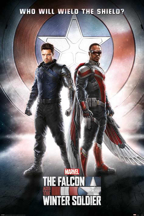 Постер плакат Сокол И Зимний Солдат Владеют Щитом/The Falcon and the Winter Soldier Wield The Shield 61x91,5 см