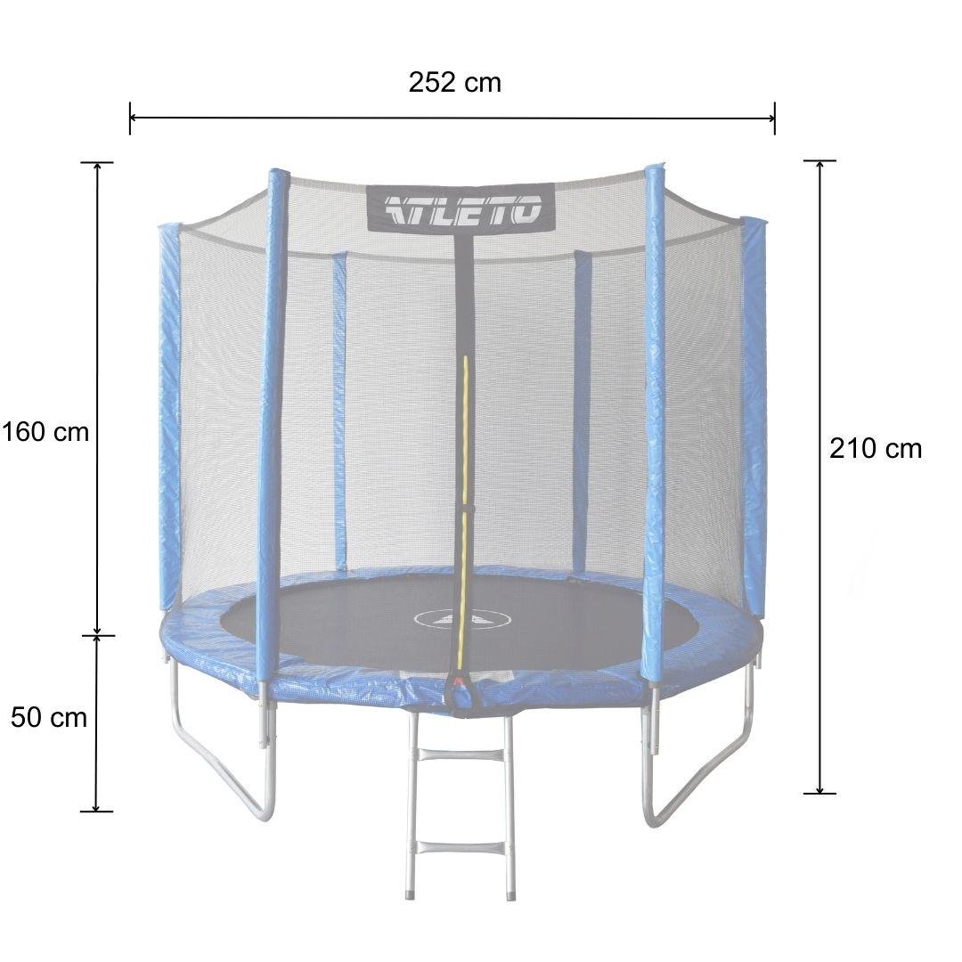 Батут дитячий Atleto з сіткою/драбинкою/м'ячиком 252 см Синій (4963) - фото 2