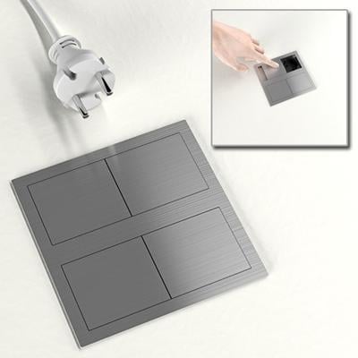 Блок розеточный двойной VersaHIT 2 розетки 110-220В 16A IP54 Алюминий браш (86221) - фото 9