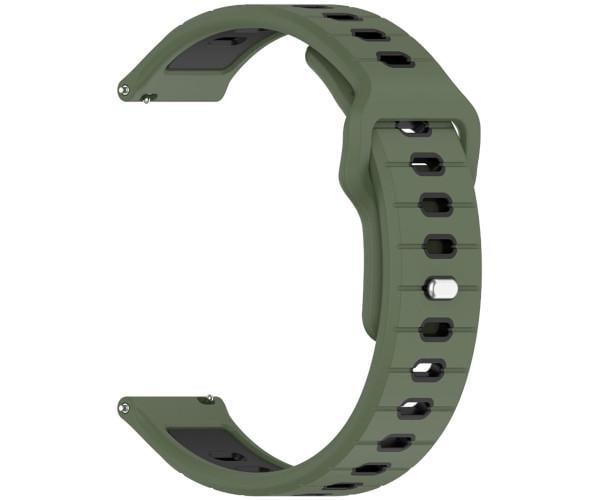 Ремешок силиконовый Sport Dual Color для Garmin Vivoactive 6/5 20 мм Зеленый с черным (49652)