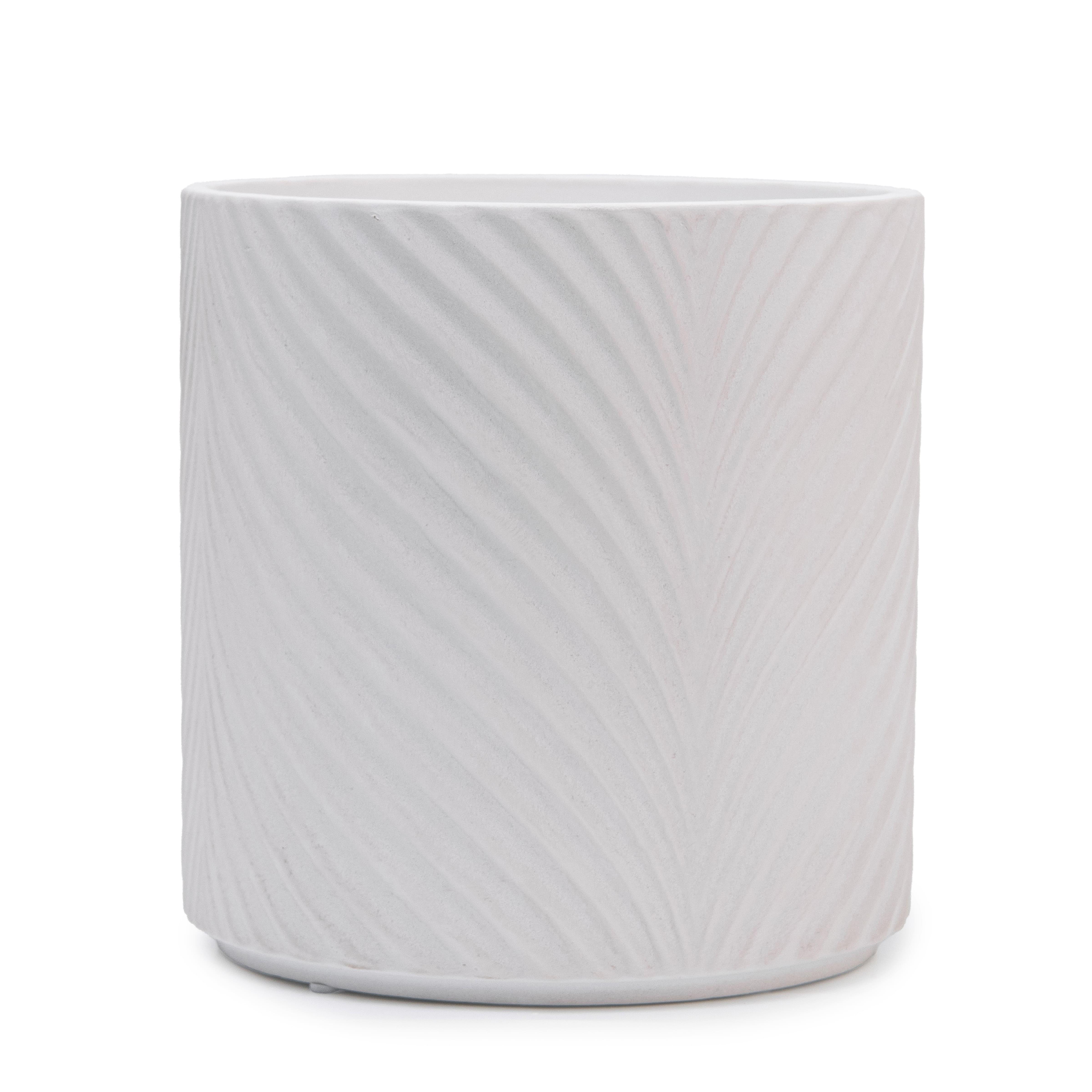 Набор кашпо для цветов керамические elemi Листок круглый 1,3 л/2,3 л/4,5 л Белый (УТ-00094683) - фото 3