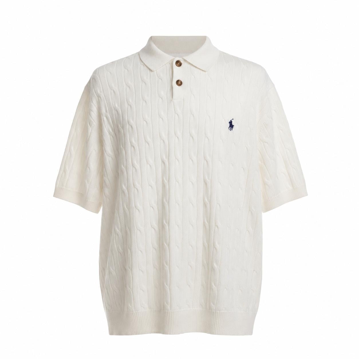 Футболка мужская поло в стиле Ralph Lauren Cable Shirt XL Белый (RL13001.13XL)