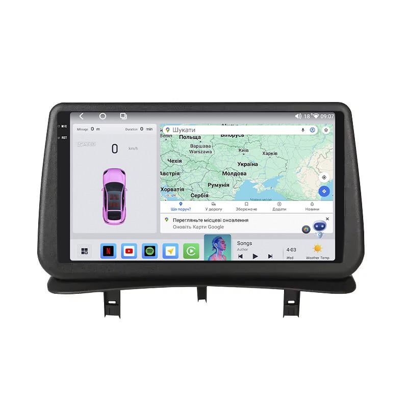 Автомагнитола штатная Lesko для Renault Clio III Рестайлинг 2009-2014 4/64 QLED CarPlay 4G Wi-Fi GPS Prime 9" (27282101)