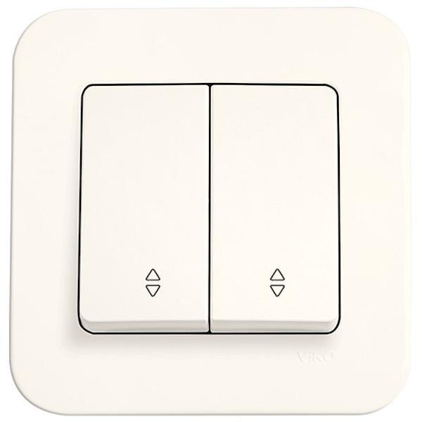 Выключатель двухклавишный проходной Viko Rollina Кремовый (27548660)