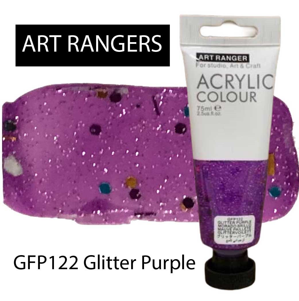 Краска акриловая Art Rangers в пластиковой тубе 75 мл Glitter Purple (GFP122) - фото 2