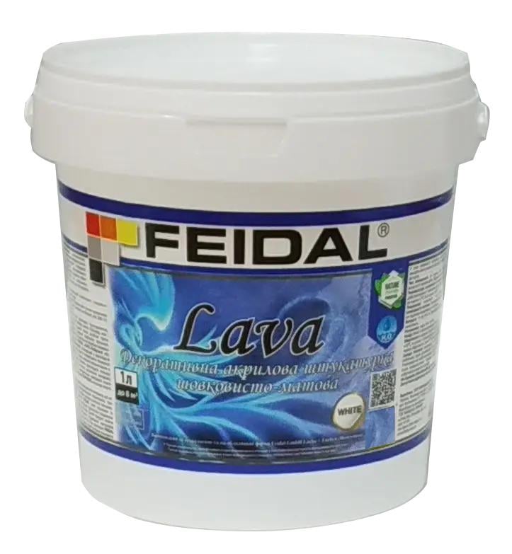 Декоративная штукатурка Feidal Lava акриловая шелковисто-матовая 1 л Белый с перламутром