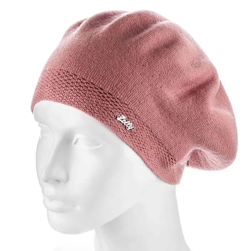 Берет женский Zolly ZH180 на ножке двойной тонкой вязки Пудровый