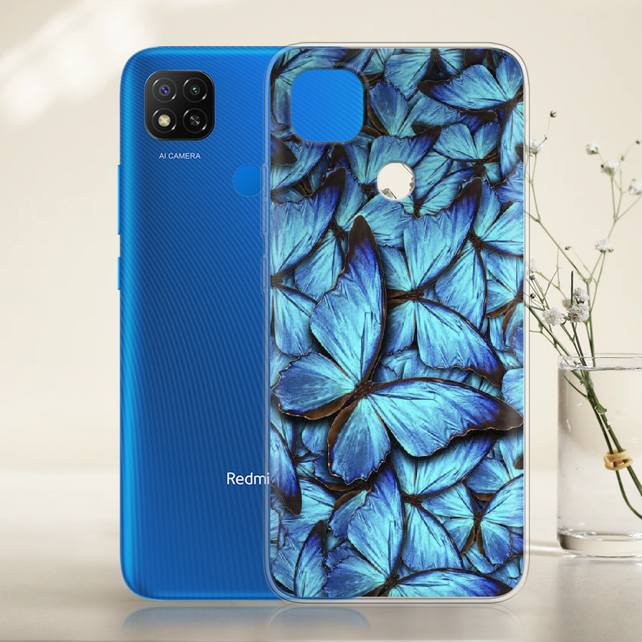 Чохол Boxface Xiaomi Redmi 9C Лазурні Метелики Прозорий силікон (40879-up1550-40879) - фото 2