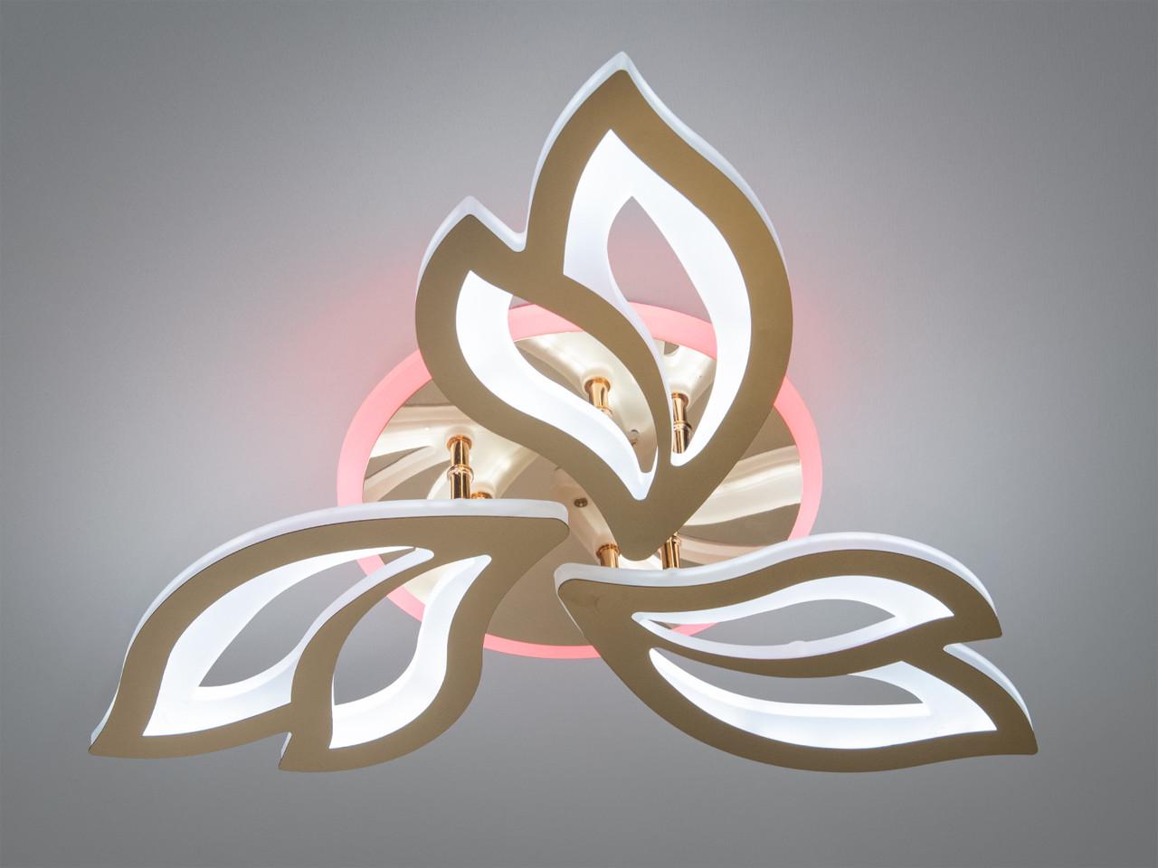 Люстра LED 8165-3G-LS в детскую с диммером 55W на 8 м2 Золотой (2556172825) - фото 2