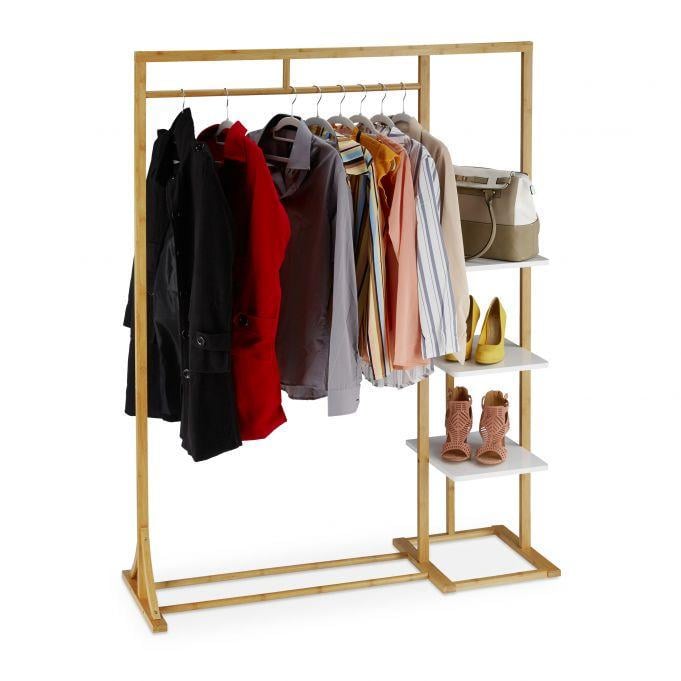 Вешалка для одежды Relaxdays из бука и МДФ 155x120x40 см (2242672371)