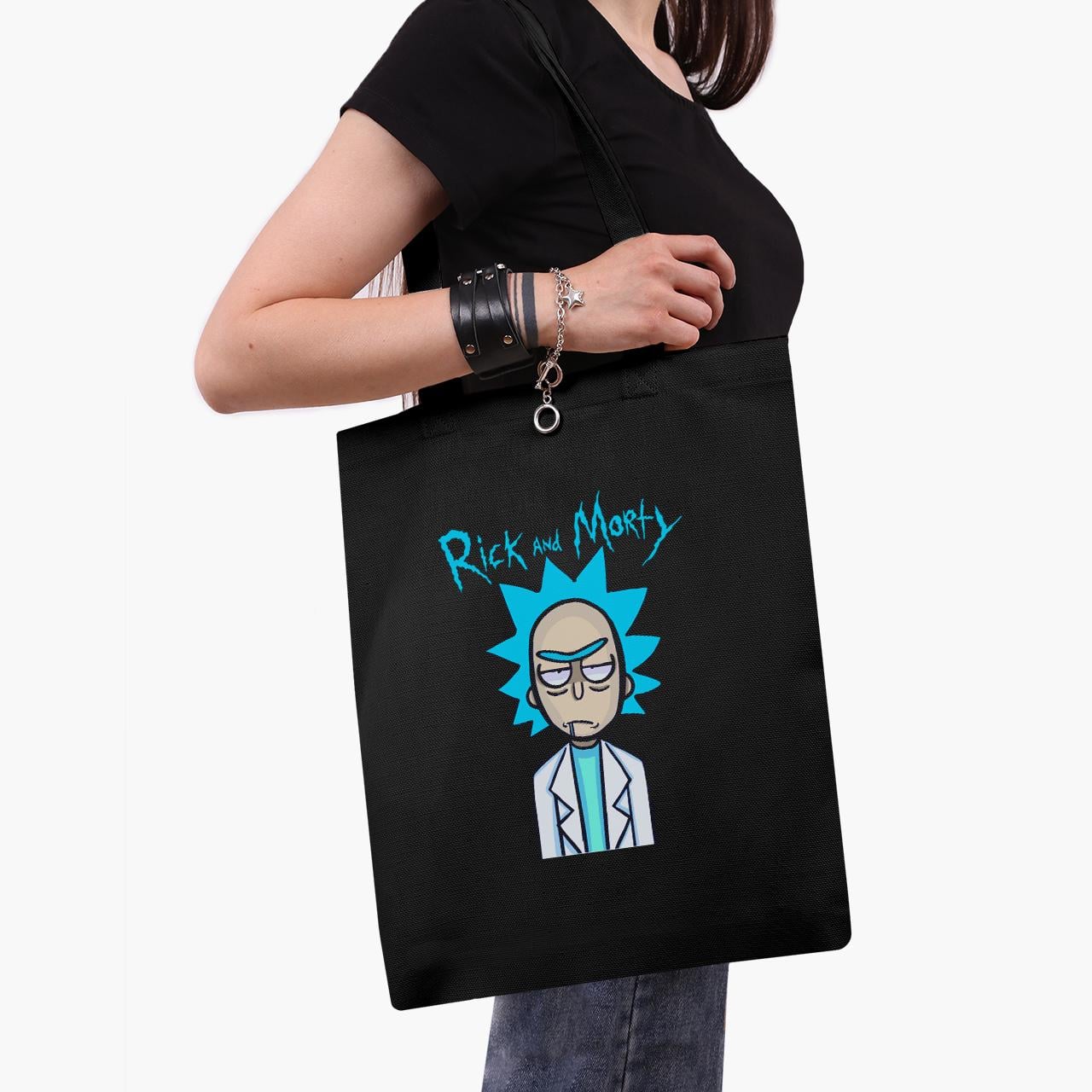 Эко сумка шоппер Rick and Morty 41x35 см Черный (9227-2938-BK)