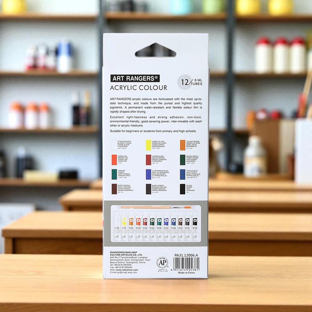 Фарби акрилові художні тюбики в коробці 12 кольорів по 6 мл (37-10047) - фото 6 Фарби акрилові художні тюбики в коробці 12 кольорів по 6 мл (37-10047) - фото 6