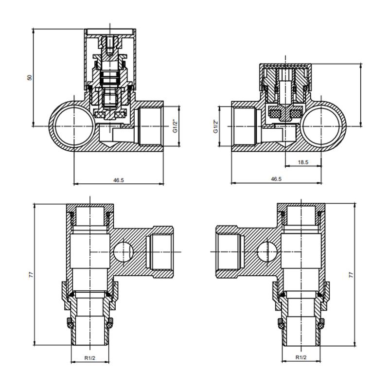 Комплект дизайн кранів під ТЕН Ideale 1/2"x1/2" антрацит (TU-22599) - фото 4