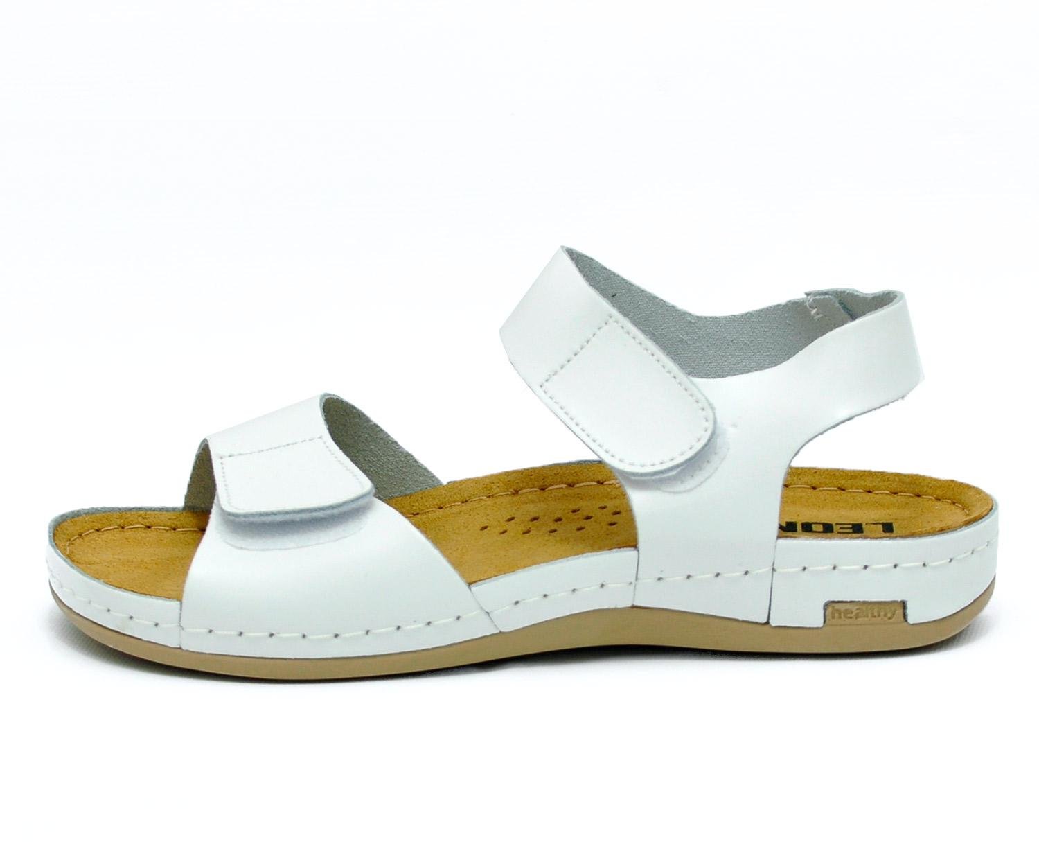 Женские сандалии кожаные Leon 963 р. 40 Белый