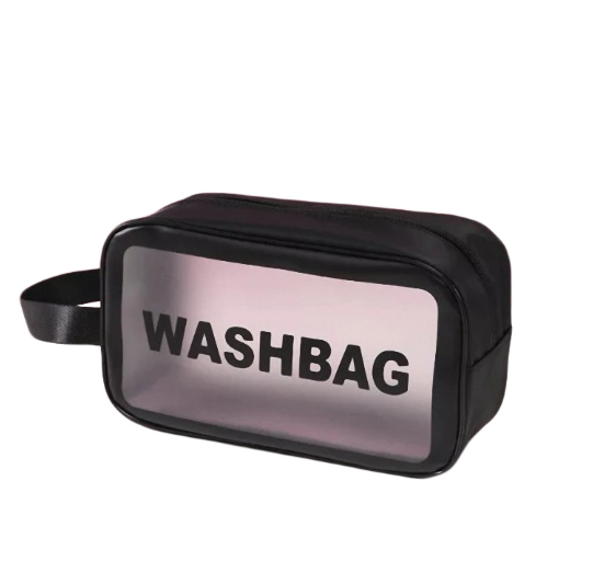 Косметичка органайзер Washbag из экокожи 26x16x9 см Черный (1932897552)