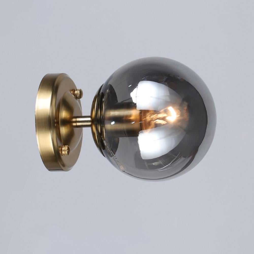 Светильник настенный шар Light House SR-20748/1W COP L180хW130хH130 плафон дымчатый Медь