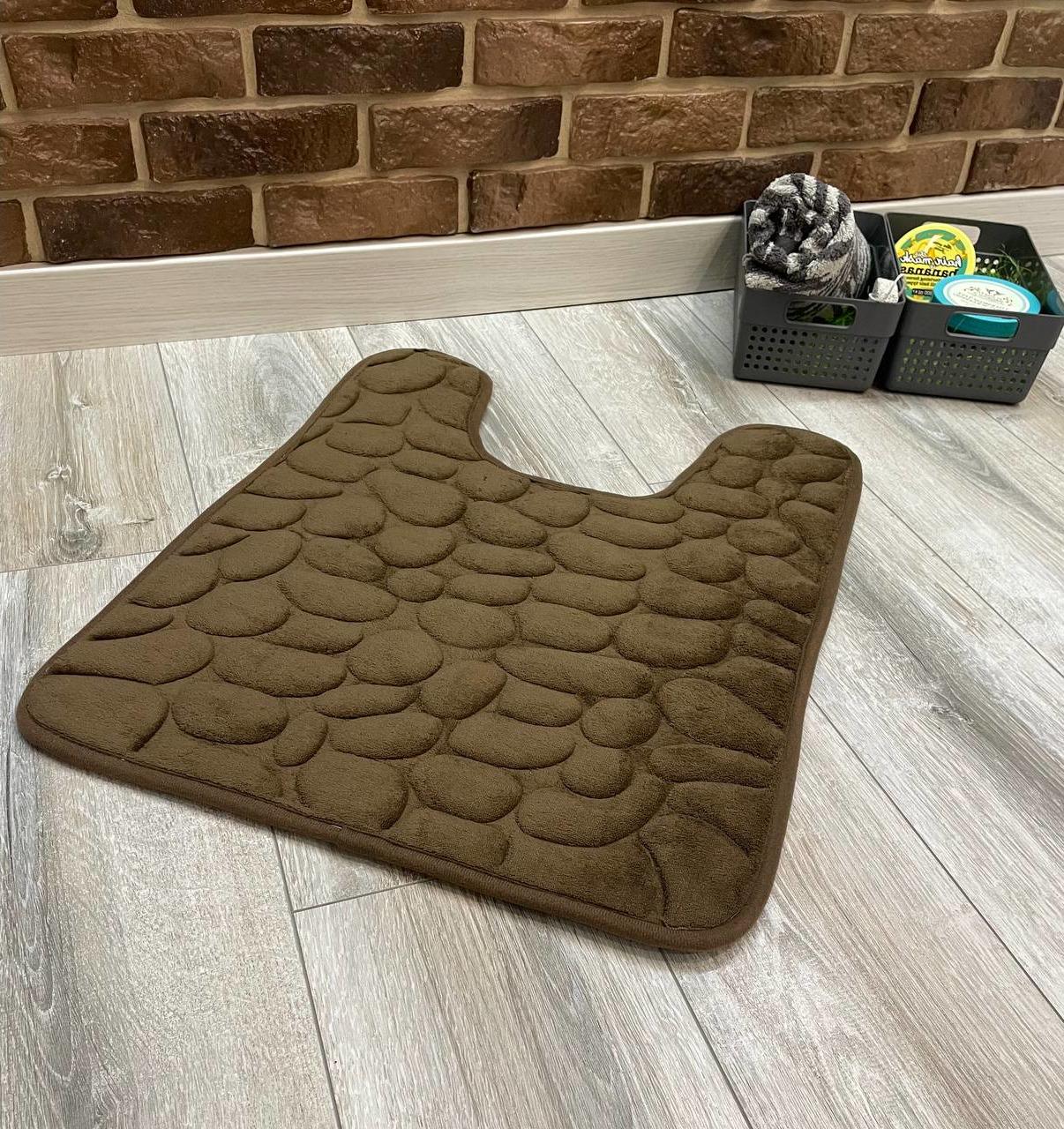 Коврик для туалета Stone Premium Memory Foam 60х50 см Коричневый (KTS0007) - фото 4 Коврик для туалета Stone Premium Memory Foam 60х50 см Коричневый (KTS0007) - фото 4