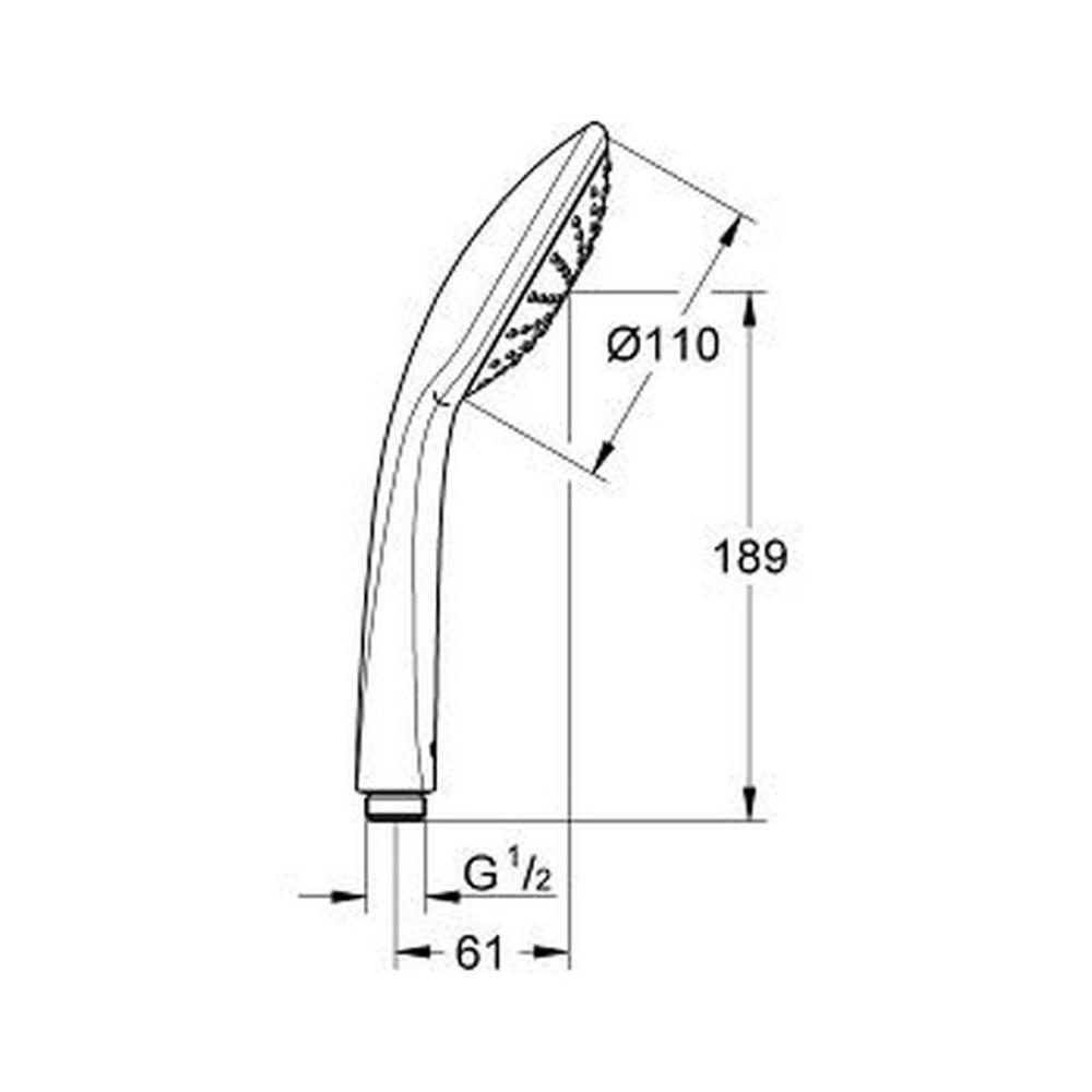 Душевая лейка Grohe Euphoria 27265000 однорежимная 110 мм Хром (111134) - фото 3