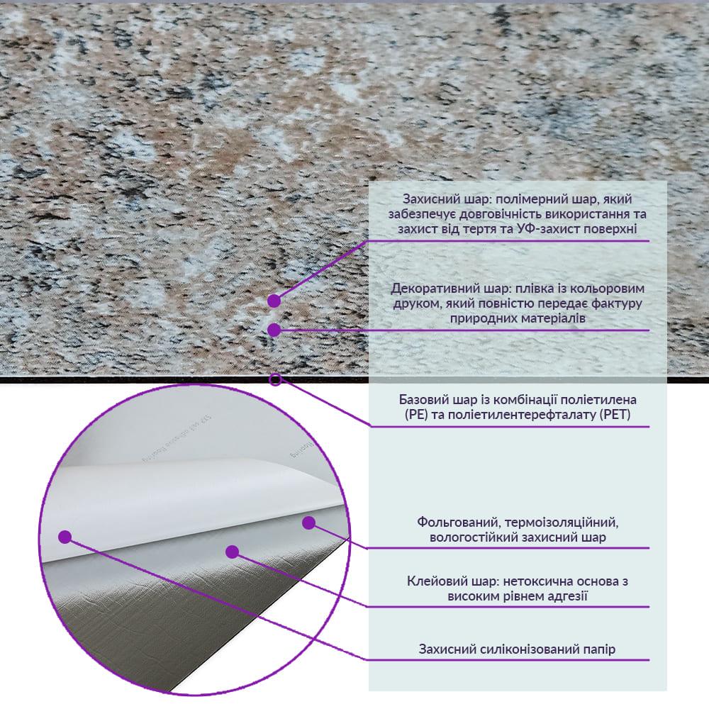 Плитка самоклеящаяся виниловая SW-00001308 600х300х1,5 мм Глянец (СВП-113) - фото 3