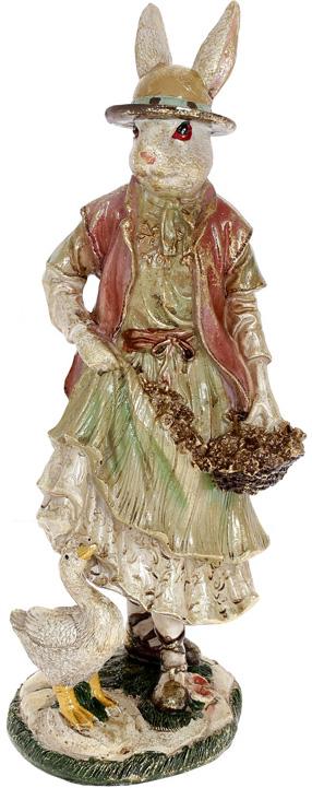 Фигурка декоративная Крольчиха 35 см полистоун Бордо/Золото (BD-419-272)