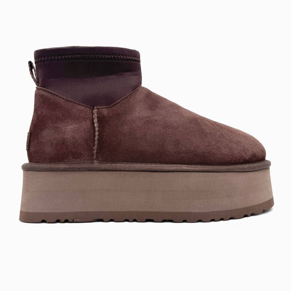 Уггі жіночі UGG Classic Mini Dipper Platform Thundercloud Brown Chocolate р. 40 Коричневий (21280)