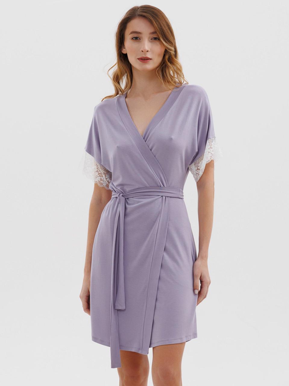 Халат жіночий Roksana бамбуковий на запах M Фіолетовий (1824/17911) Халат жіночий Roksana бамбуковий на запах M Фіолетовий (1824/17911)