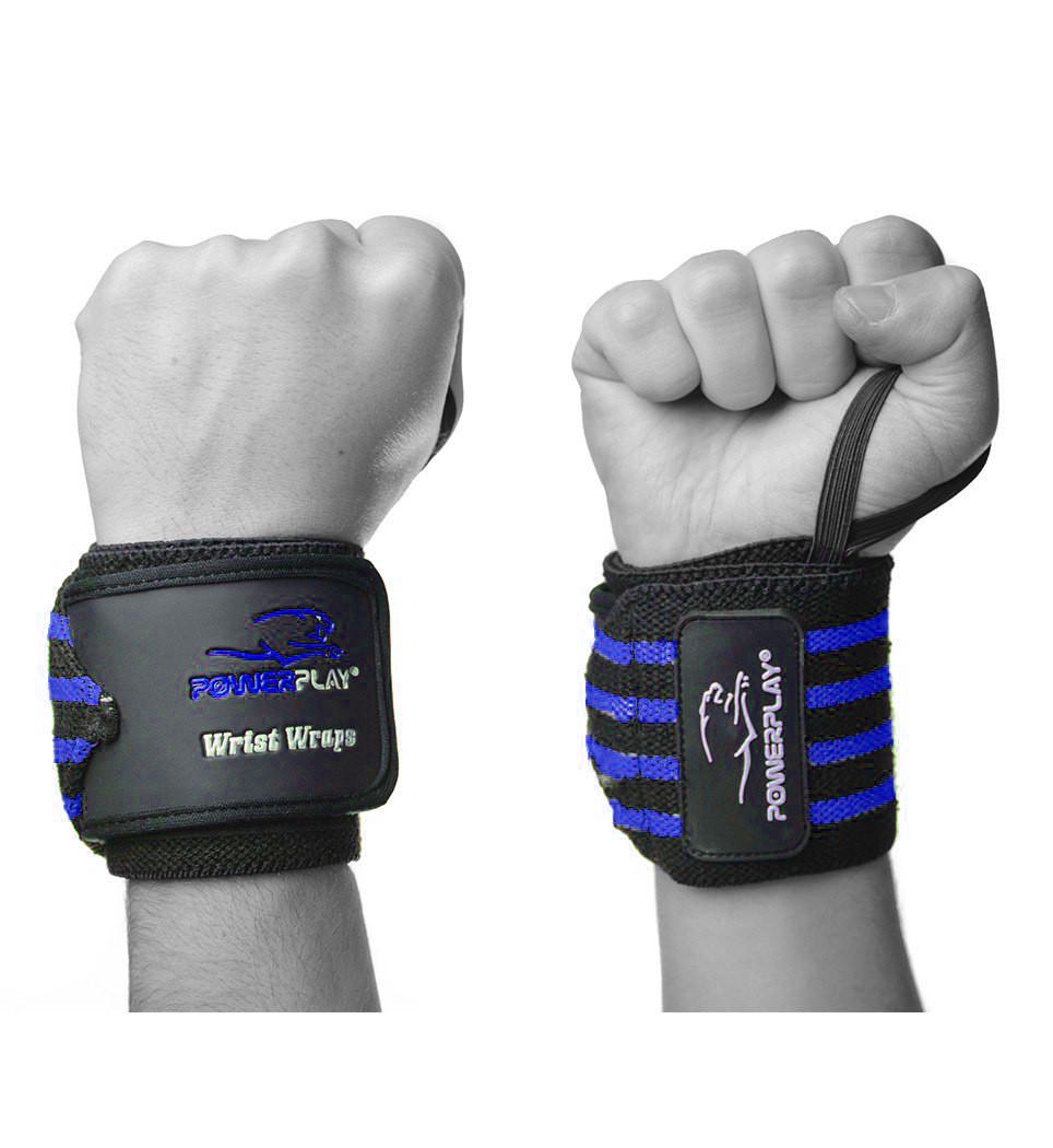 Бинти кистові PowerPlay 3081 Gym WristT Wraps Чорно-синій (A-013263) Бинти кистові PowerPlay 3081 Gym WristT Wraps Чорно-синій (A-013263)