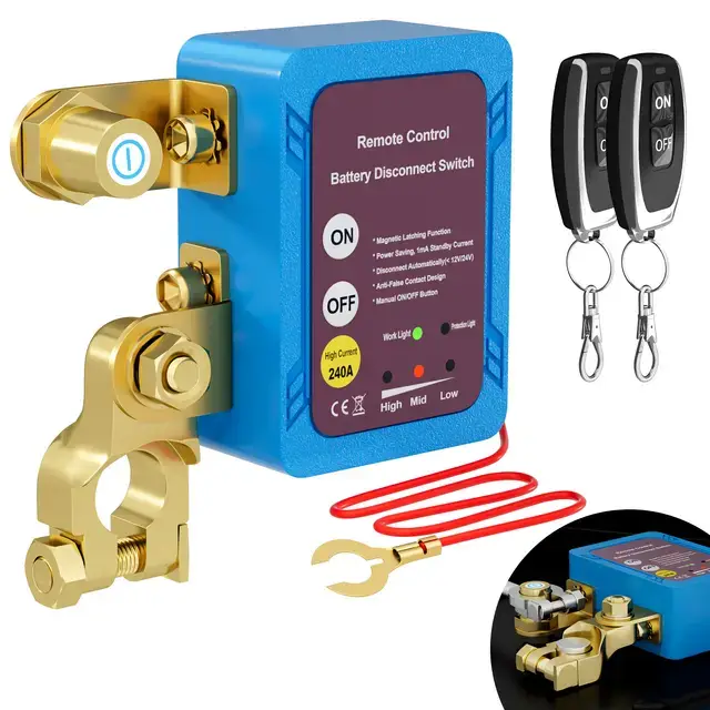 Дистанционный выключатель массы авто 12 В/240 A и 2 пульта/двойное реле - фото 2