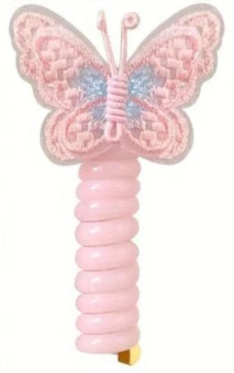 Резинка-пружинка для девочек Бабочка Розовый (00-0493)