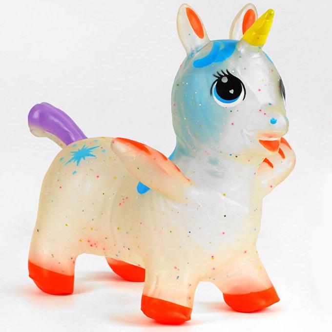 Іграшка-стрибун для малюків Єдиноріг гумова 22х44 см Білий (28443897) Іграшка-стрибун для малюків Єдиноріг гумова 22х44 см Білий (28443897)