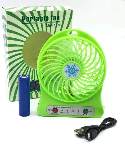 Вентилятор мини Portable Fan Зеленый - фото 2